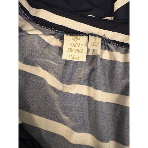 SAINT TROPEZ WEST Blue Stripe Cover Up | Beach Cruise Pool Swim Top | SMALL - Picture 7 of 8